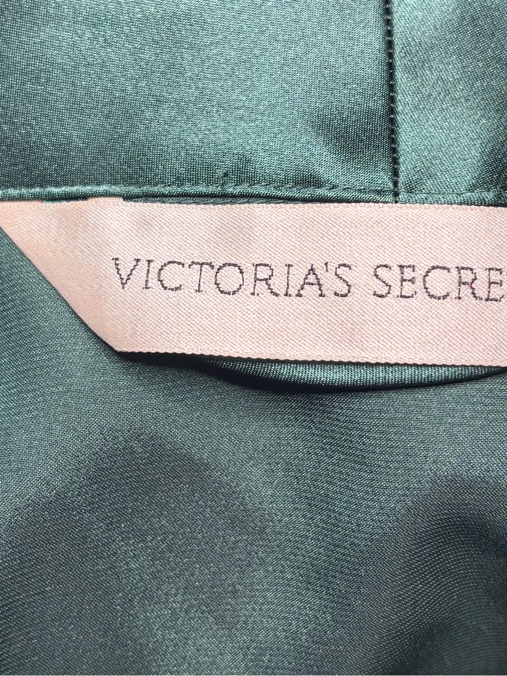 Victoria’s Secret Emerald Satin Maxi Robe M/L Old Hollywood Glamour Belted - Picture 5 of 6